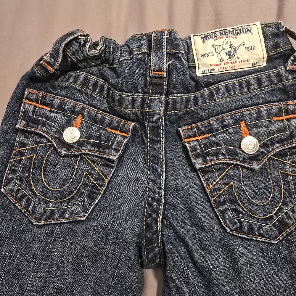 True Religion Denim Jeans with Orange Stitching